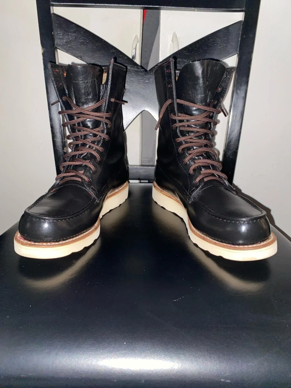 Vintage high tops Redwings Irish Setter Sport Men's Black Leather Boots - Picture 3 of 8